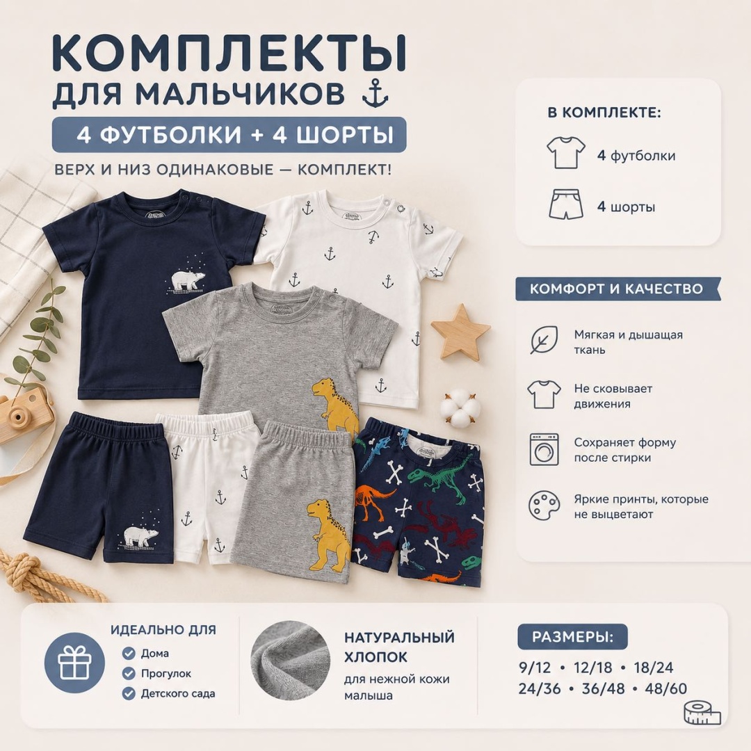 Комплект Dream синий, белый