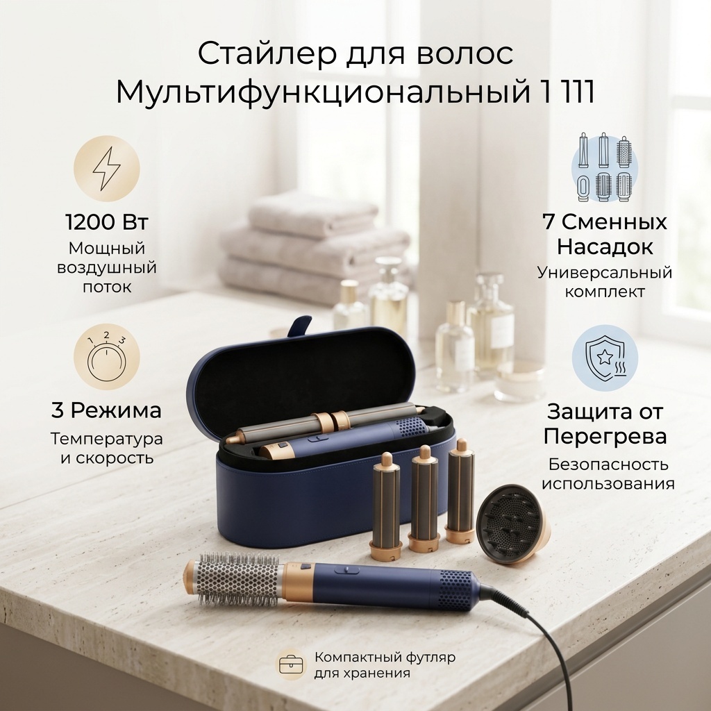 1 111 стайлер серый, золотой