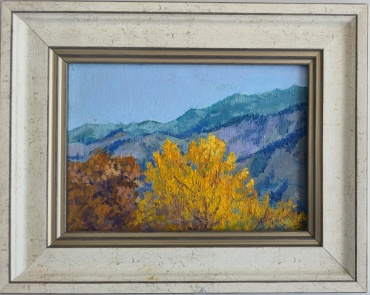 Картина Осень в горах Жетису 2026 в раме Abishev Gallery 30.5x24.5 см