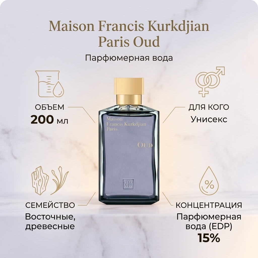 Maison Francis Kurkdjian Oud парфюмерная вода EDP 200 мл, унисекс