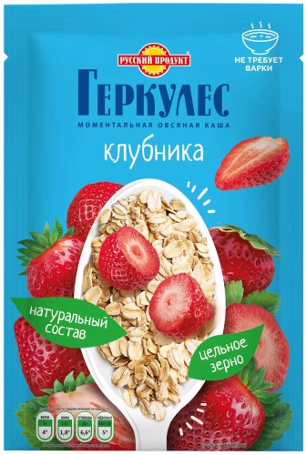 Русский Продукт каша геркулес с клубникой 35 г