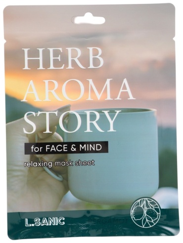 Маска для лица L.SANIC тканевая Тканевая маска Herb Aroma Story с экстрактом бергамота и эффектом ароматерапии, 25мл 25 мл