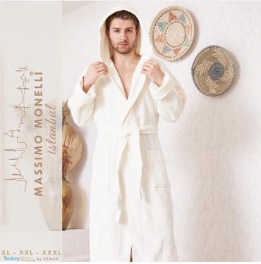 Хлопковый халат Massimo monelli айвори