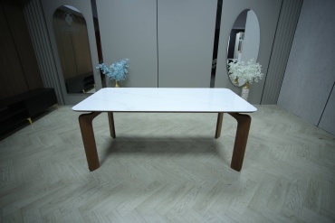 Обеденный стол OTBASY MEBEL Атлант, 160х90x75 см, камень, белый