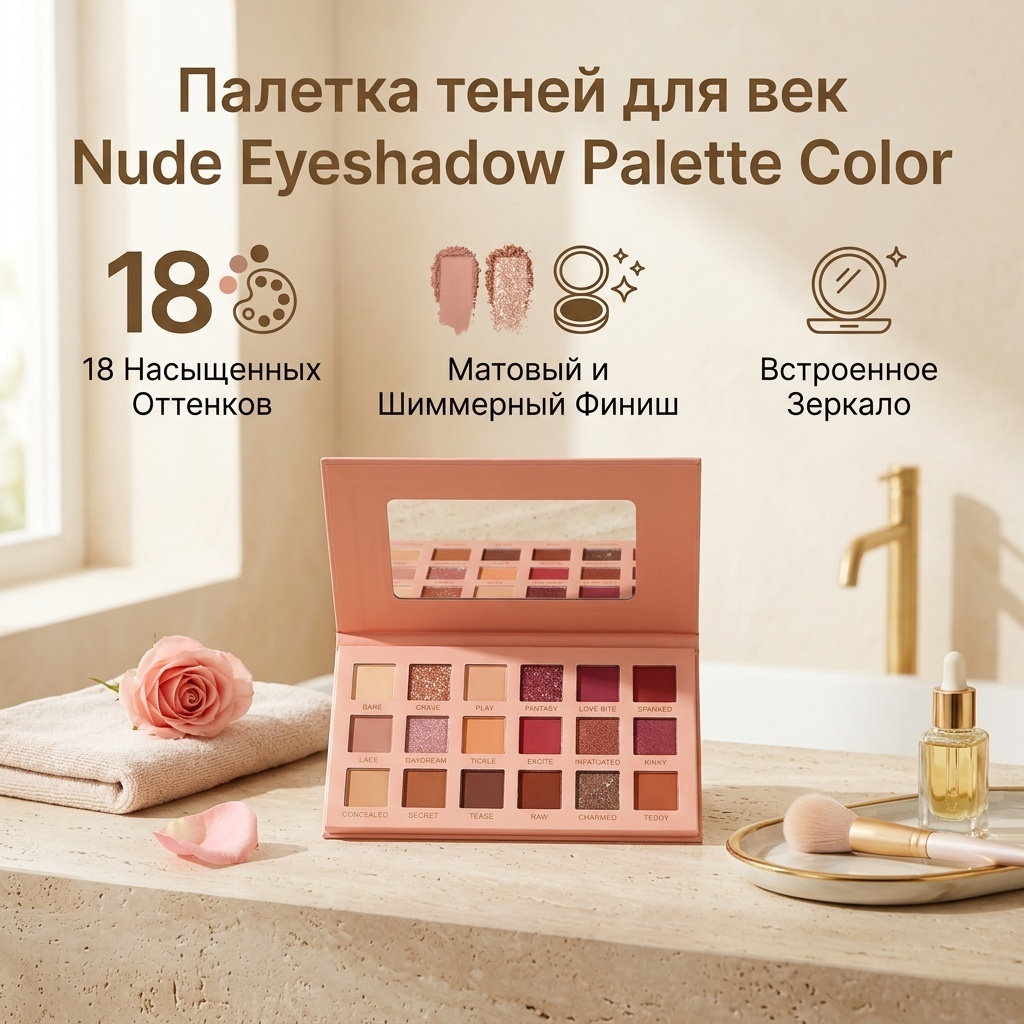 Nude тени прессованные Eyeshadow Palette Color