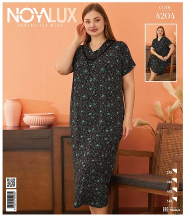 Ночная сорочка Noya Lux черный, зеленый