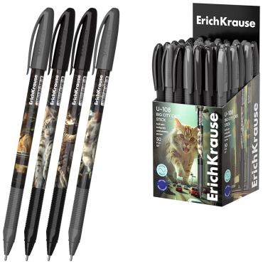 Ручка шариковая Erich Krause U-108 Stick Big City Cats 1 шт, 1 мм, цвет чернил синий