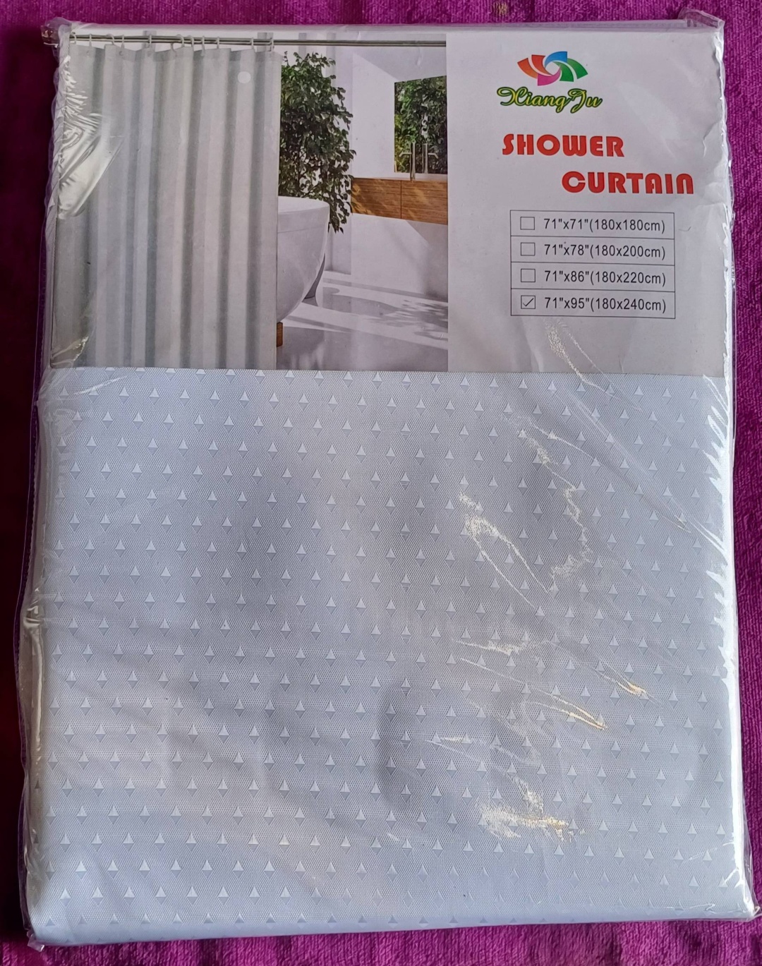 Штора для ванной Xiang Ju Code:17 180x180 белый, ткань