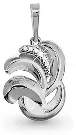 Подвеска AQUAMARINE 50402 вес 0.7 г серебро, фианит