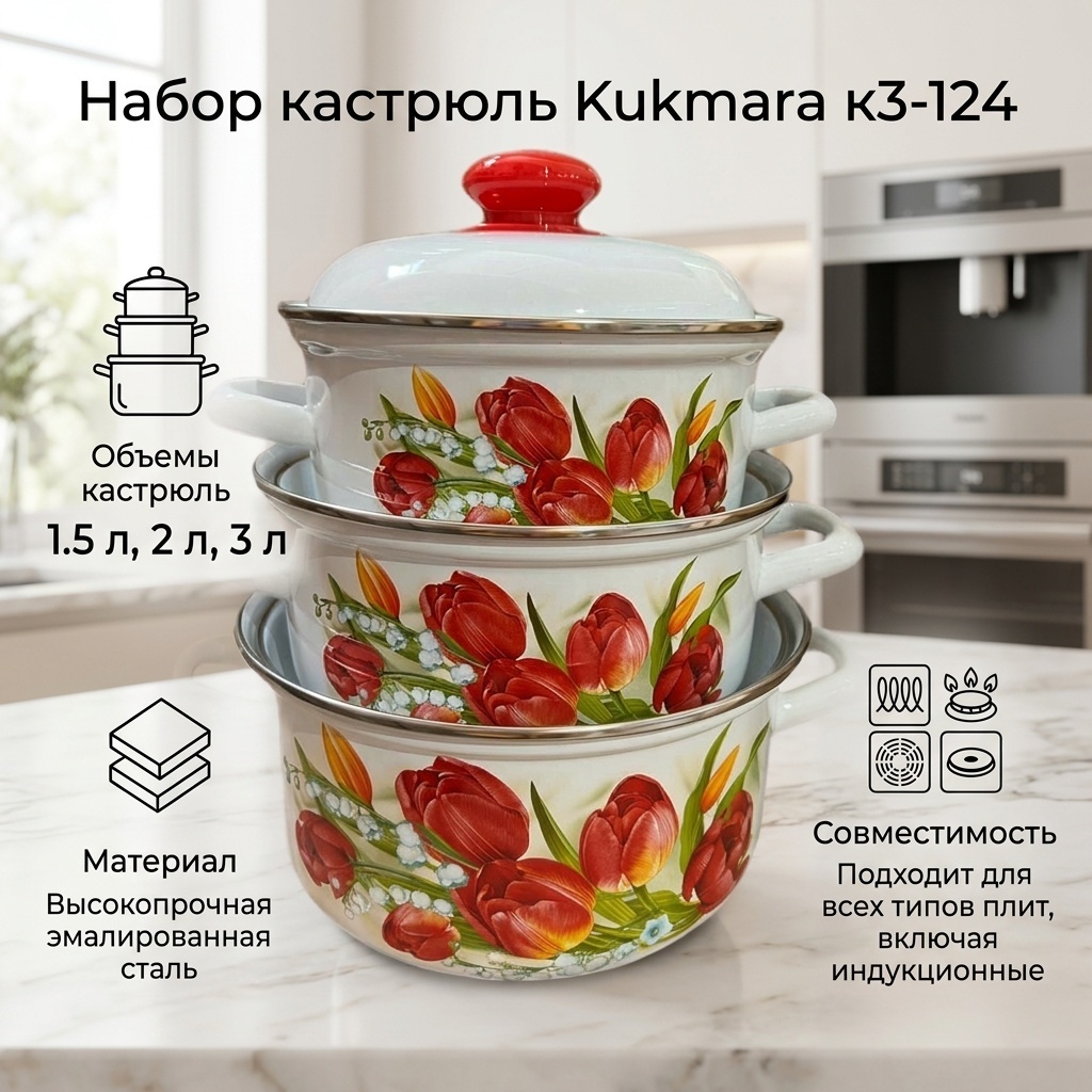 Набор кастрюль Kukmara 6 в 1