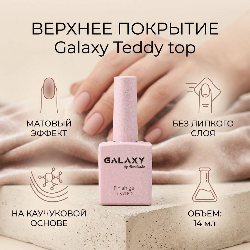 Galaxy верхнее покрытие Teddy top матовое 14 мл
