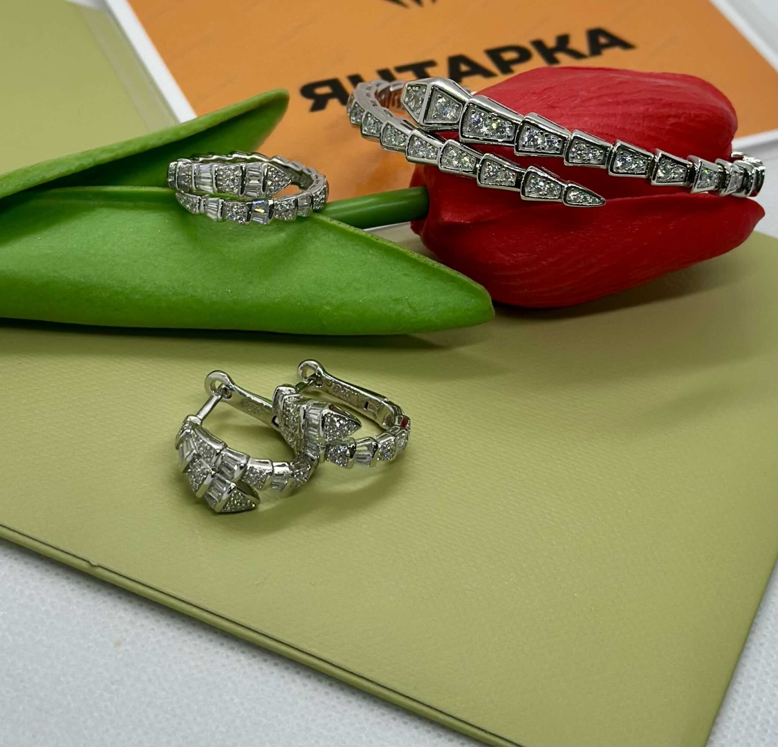 Янтарка Набор булгари серпенти, коллекция змейка вес 26.97 г серебро, фианит, циркон