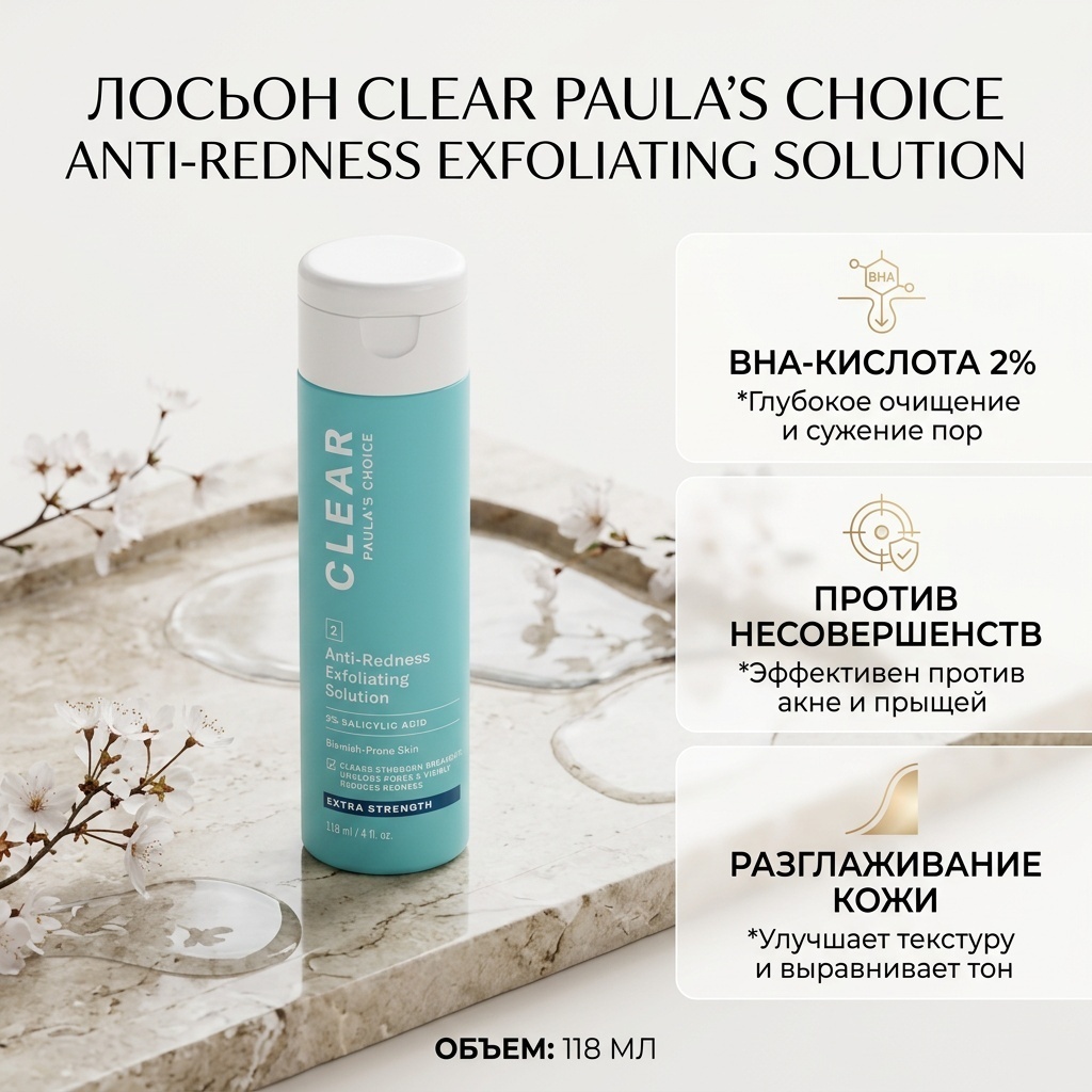 Paula's Choice лосьон Clear Anti-Redness Exfoliating Solution 118 мл