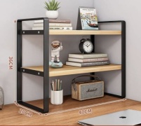 Полка 207840572, 40х20x36 см, черный, светло-коричневый