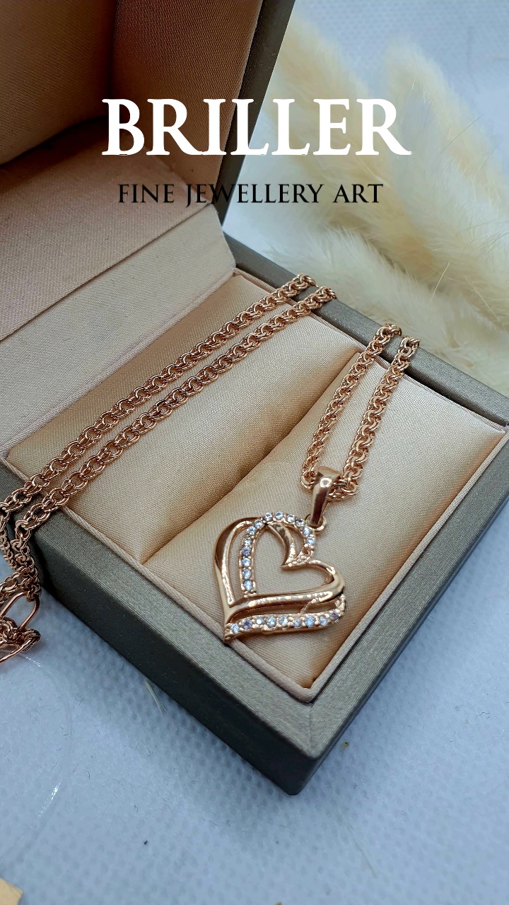 Колье BRILLER 091132565 длина 55 см вес 3.99 г золото, фианит
