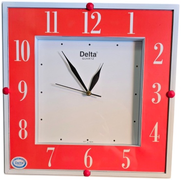 Часы кварцевые DELTA 1977 Red, пластик