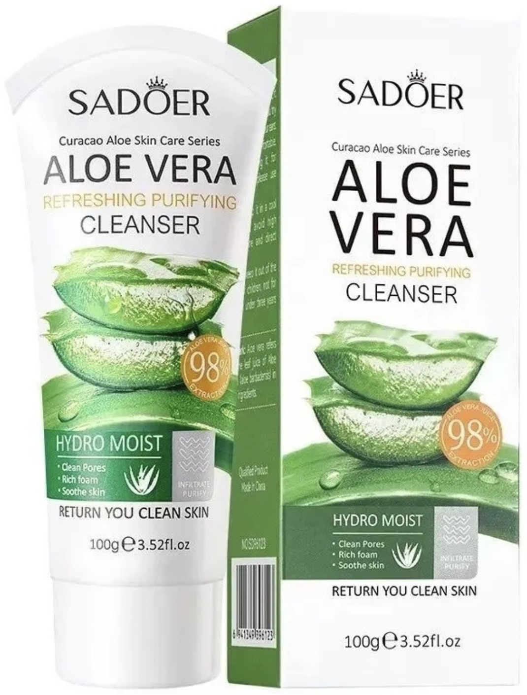 SADOER Aloe Vera Cleanser Увлажняющая пенка для умывания с алоэ вера пенка 100 г набор по уходу за лицом для женщин