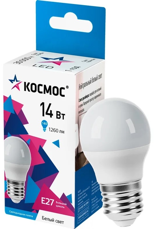 Космос 14W E27, светодиодная, нейтральный белый