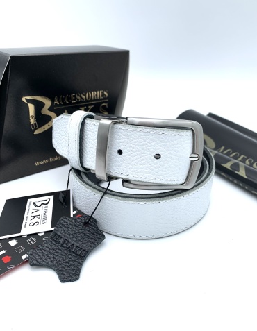 Ремень BAKS ACCESSORIES натуральная кожа 105 см черный, белый