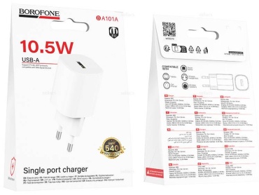 Borofone BA101A USB Type-C, USB 10.5 Вт белый
