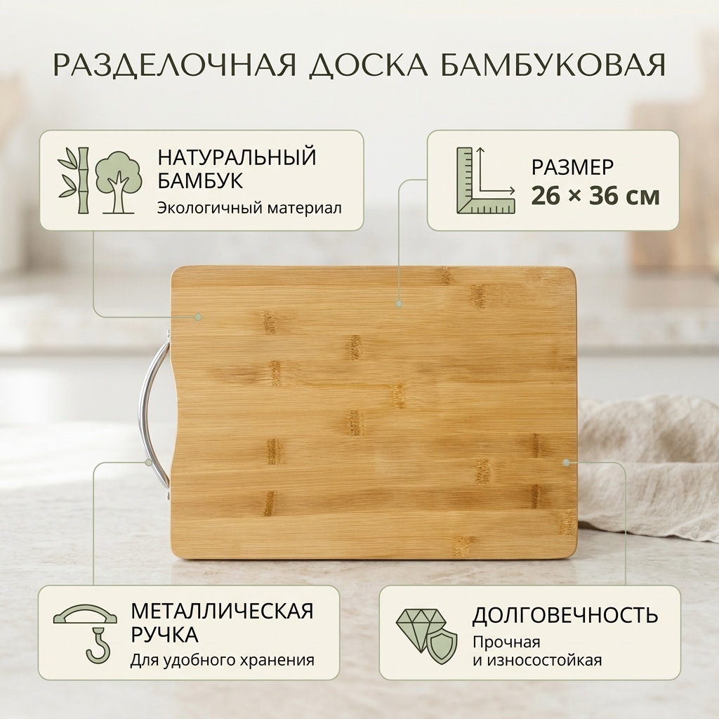 Разделочная доска доскадд04 1 шт, дерево