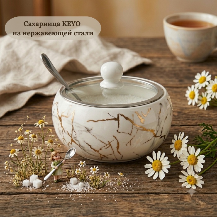 Сахарница 100333 1 шт, нержавеющая сталь