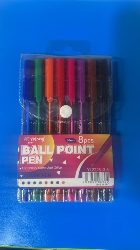 Ручка шариковая Yalong Ball point pen 8 шт, 0.7 мм, цвет чернил мультиколор