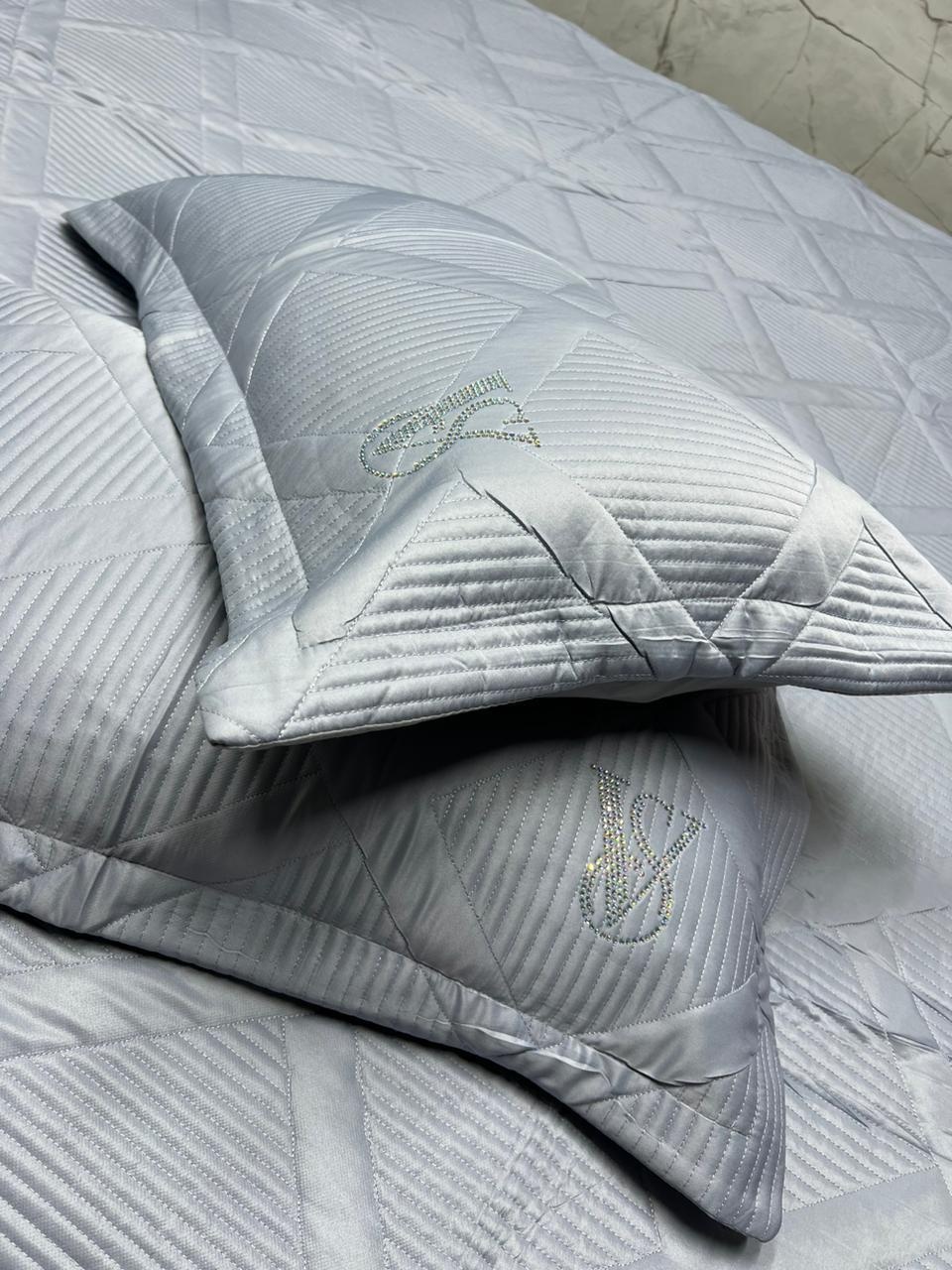 Покрывало с наволочками Royal Tencel 220х240 см, хлопок, серый