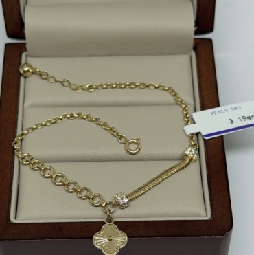 Italy Gold Sh 1808907 длина 19 см, вес 3.19 г золото, плетение фантазийное