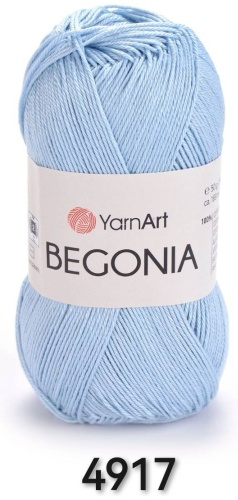 Моток YarnArt Begonia Бегония хлопок 4917 голубой 169 м 50 г