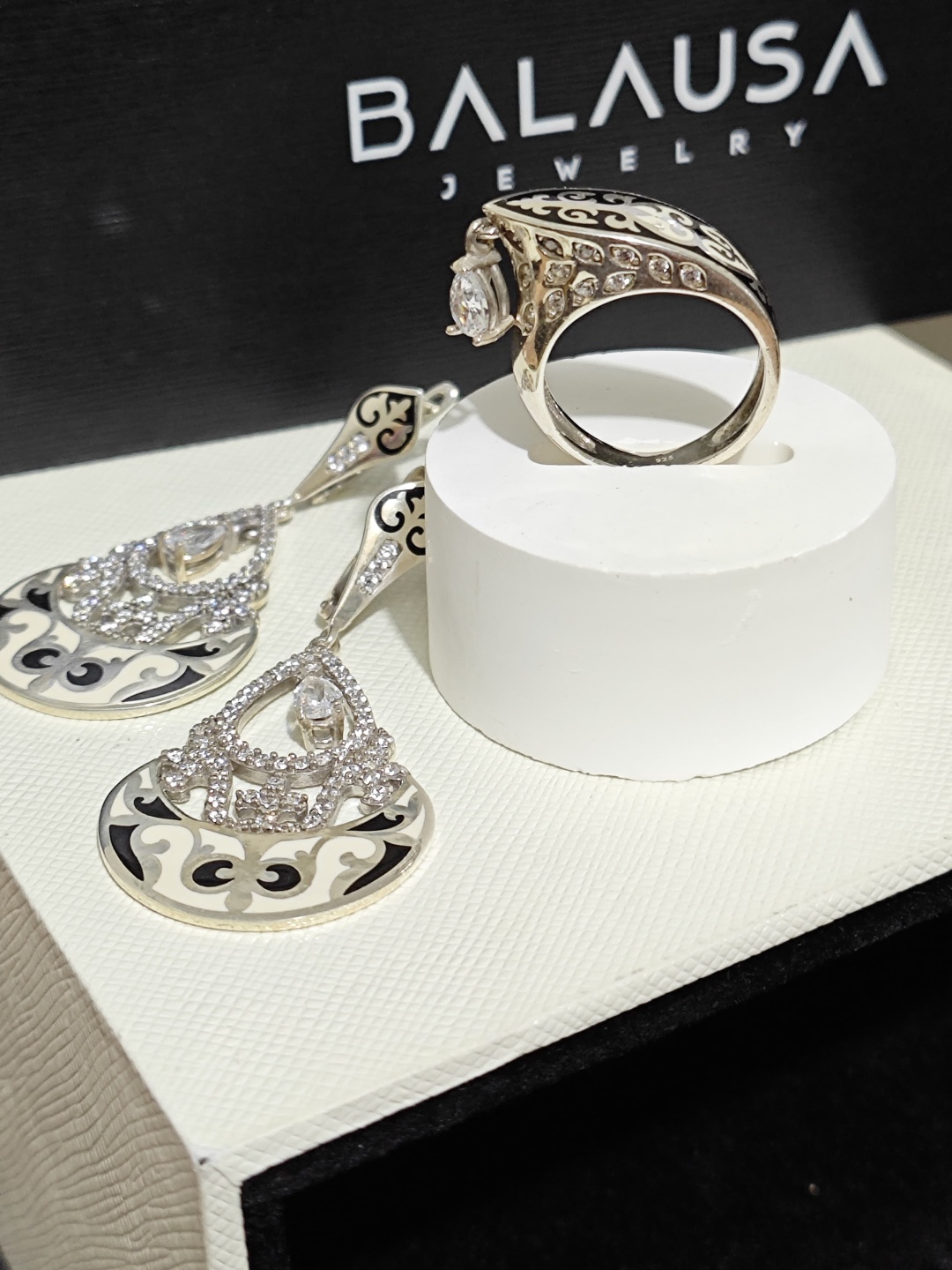 Balausa Jewelry Е053(2-5) 17р. вес 18.5 г серебро, фианит, эмаль
