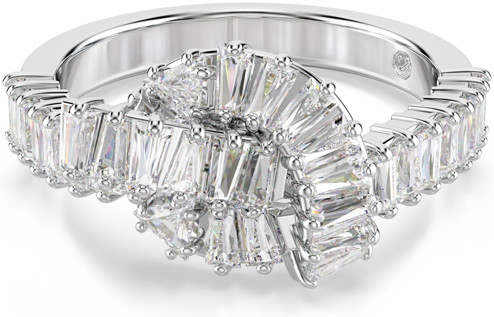 Кольцо Swarovski 5727122 размер 17 ювелирный сплав, кристаллы Swarovski, серебристый