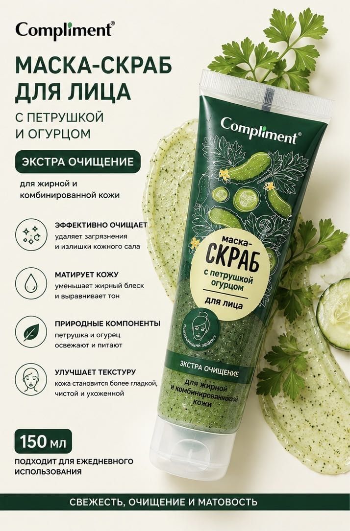 Compliment скраб ЭКСТРА ОЧИЩЕНИЕ 130 мл