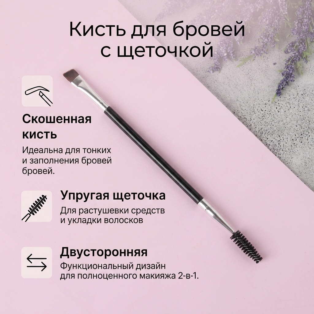 Кисть для бровей с щеточкой 1