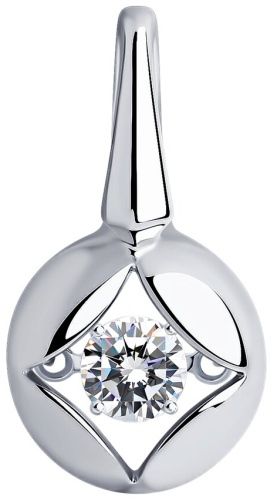 Подвеска Diamant 96625 вес 1.25 г серебро, фианит