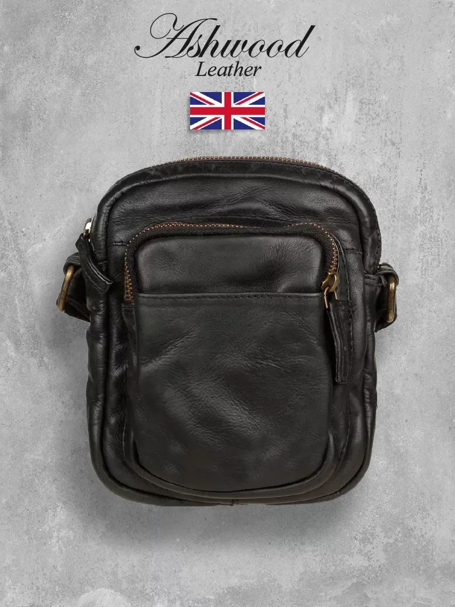 Мини-сумка Ashwood Leather натуральная кожа черный