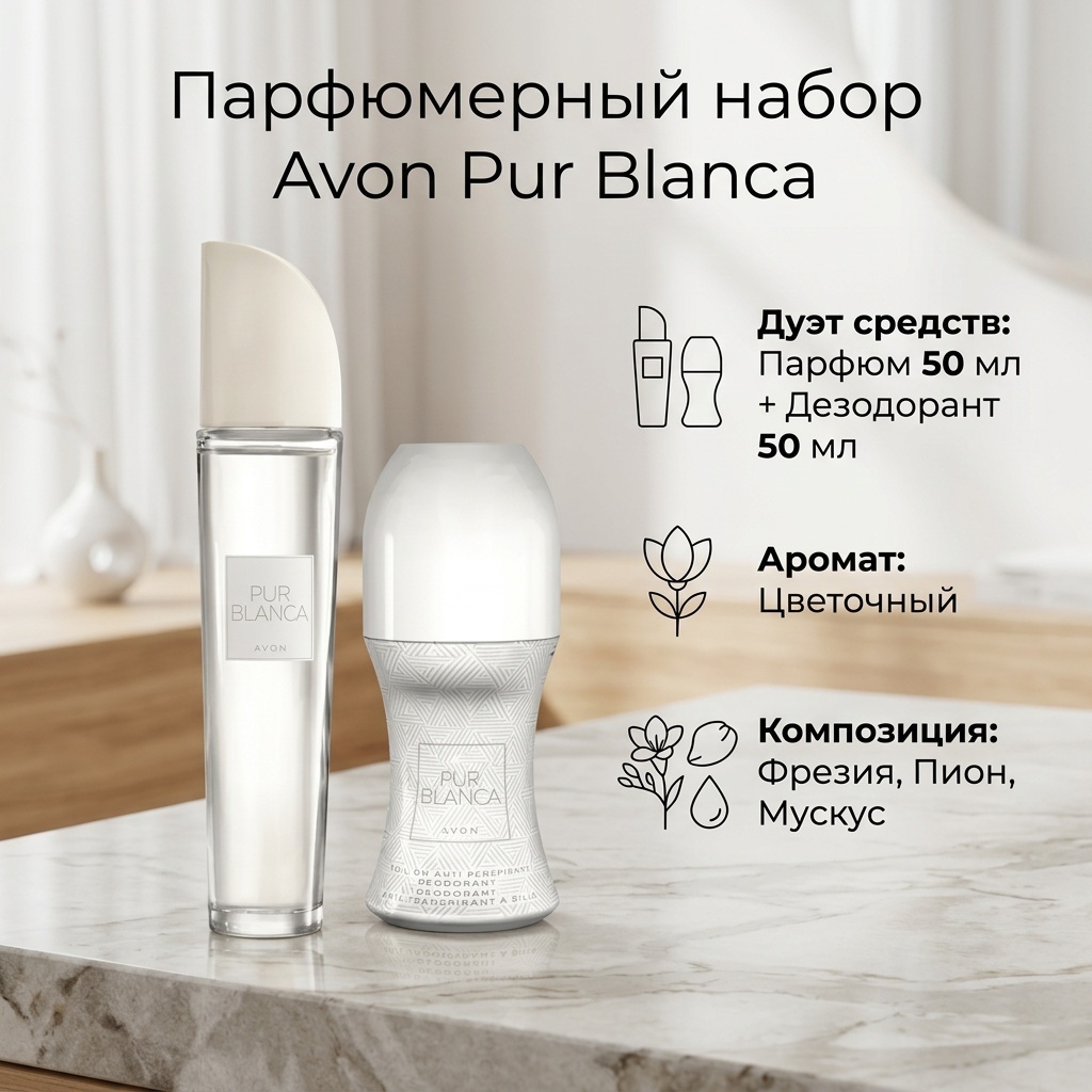 Avon Pur Blanca парфюмерный набор 100 мл, для женщин