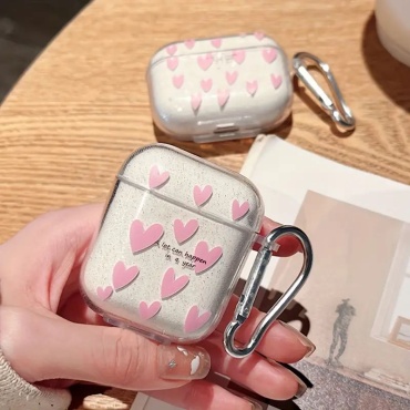 Чехол R-CES для Apple AirPods, AirPods 2 розовый, прозрачный