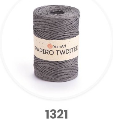Бобина YarnArt Papiro twisted рафия крученая 1321 серый 170 м 100 г