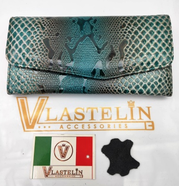 Кошелек Vlastelin металл, натуральная кожа зеленый