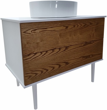 Тумба без раковины HABIB SOLUTIONS Ashwood 82TP, 82x73x52 см, белый, коричневый