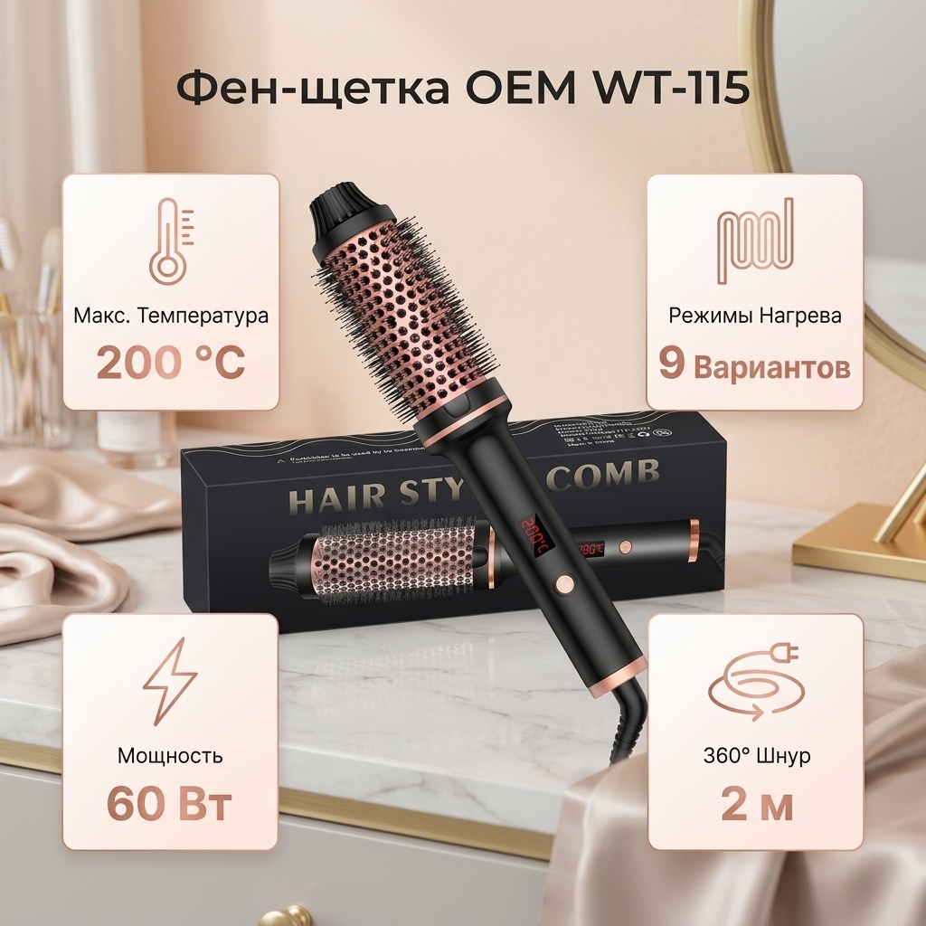 OEM WT-115 фен-щетка черный
