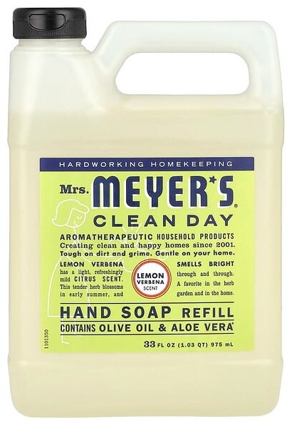 Жидкое мыло туалетное Mrs. Meyers Clean Day Жидкое мыло для рук в экономичной упаковке с ароматом лимонной вербены 975 мл