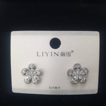 Серьги LIYIN бижутерный сплав, фианит, стразы