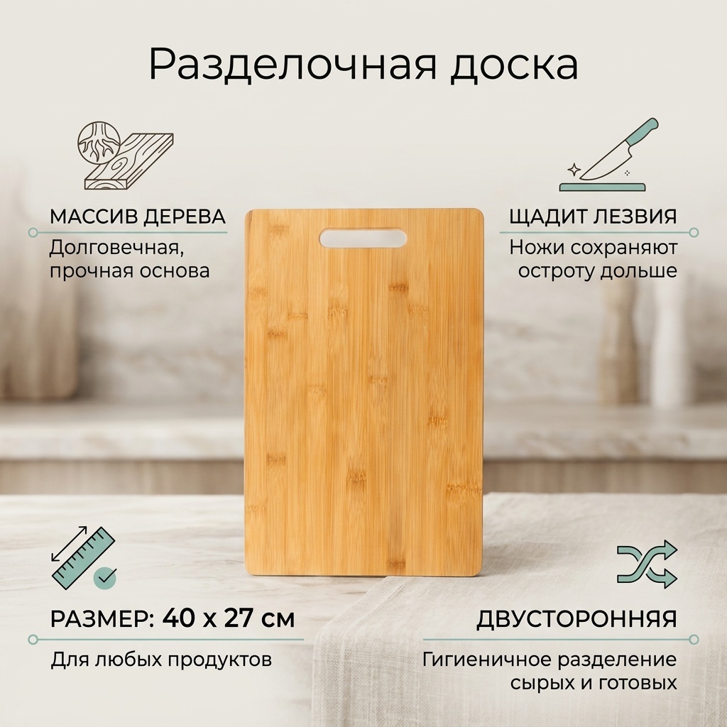 Разделочная доска 948277539 1 шт, дерево
