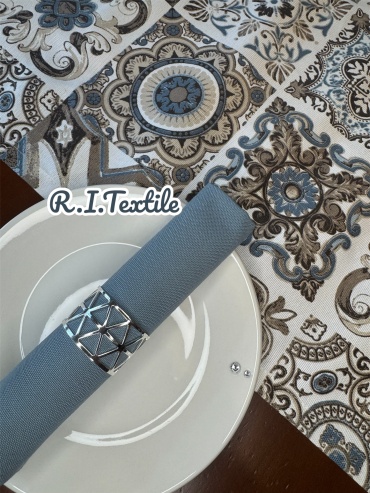 Дорожка с салфетками R.I.Textile 400x50 см, полиэстер, хлопок, дак, 17 шт