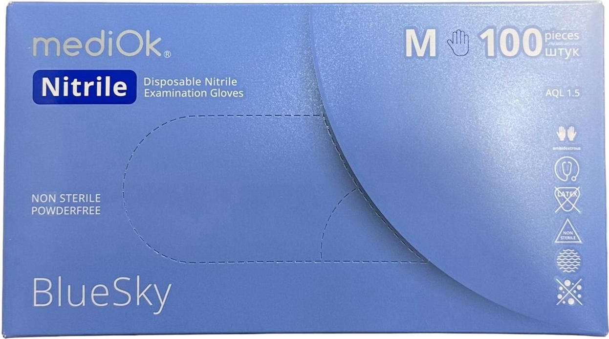 MediOk перчатки MediOk голубой 100 шт