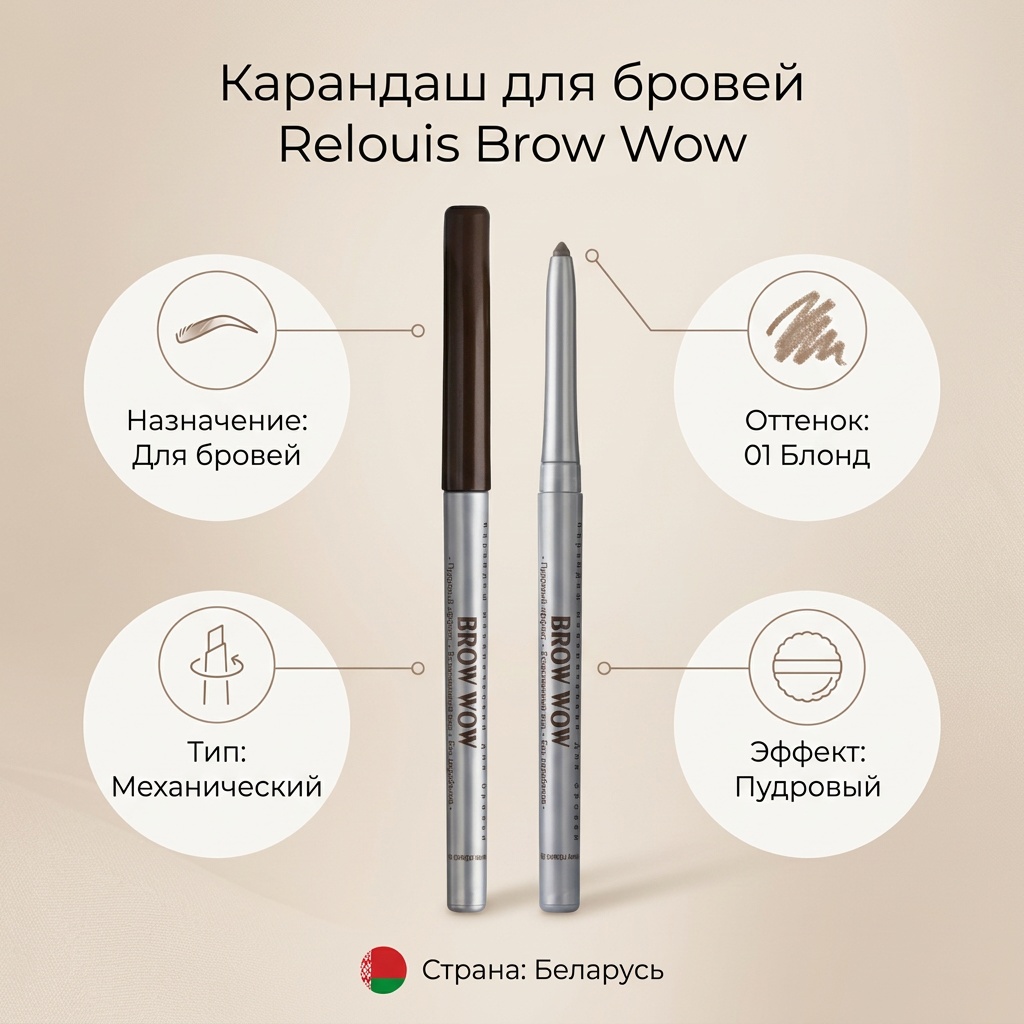 RELOUIS карандаш Brow Wow 01 Blonde