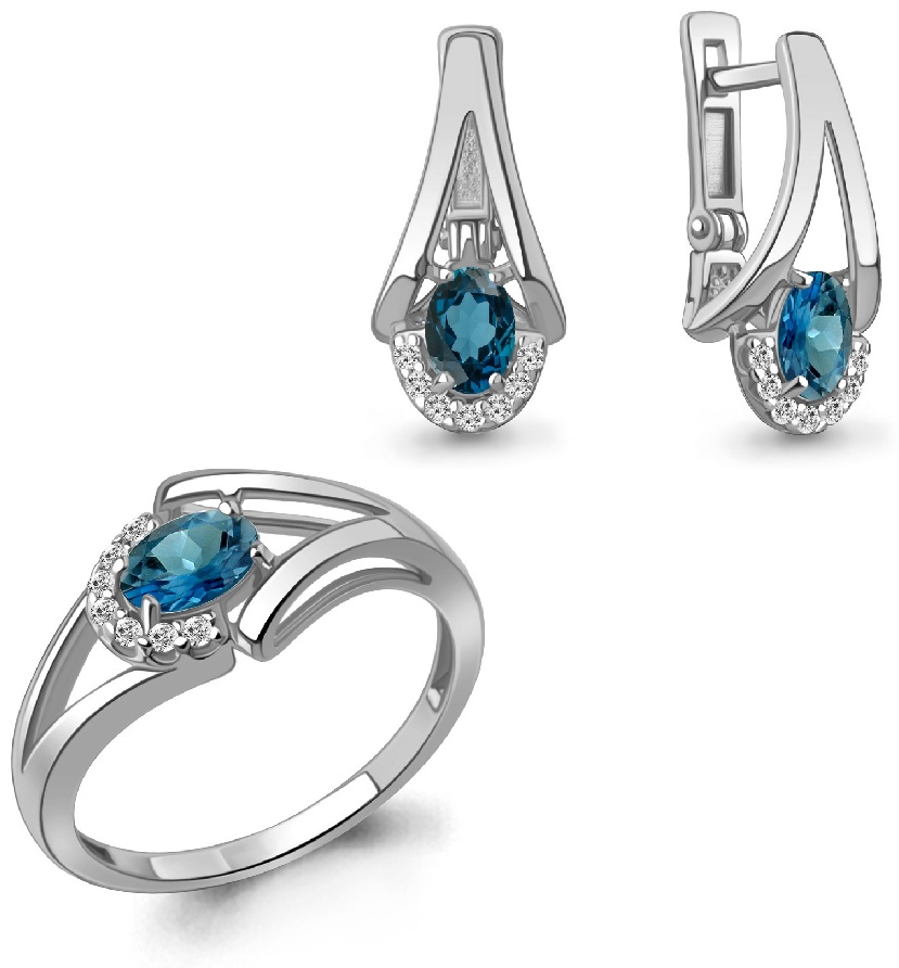 AQUAMARINE 17.5 разм. 150775-434456 вес 4.78 г серебро, топаз