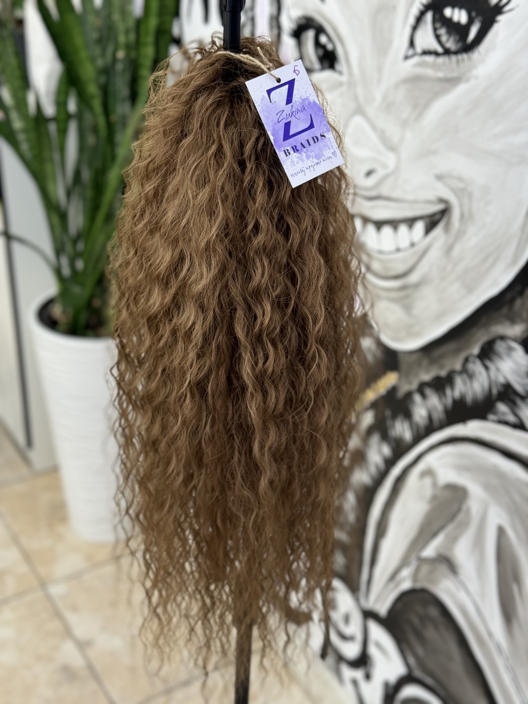 ZUKINA BRAIDS хвост на крабе темно-русый женский